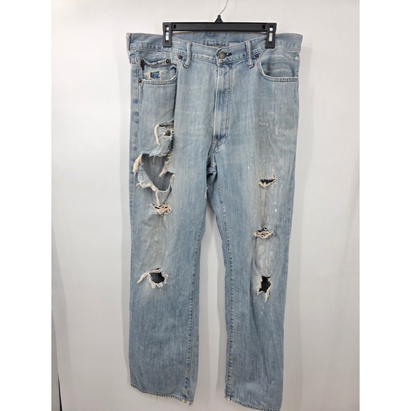 Abercrombie & Fitch Other - Vintage 2000s Y2K Abercrombie & Fitch Distressed Bootcut Jeans Light Wash 36x34